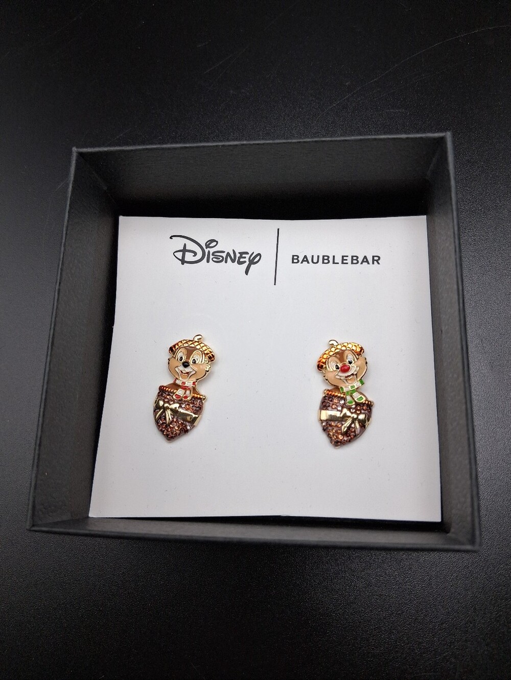 Disney X BaubleBar Chip and Dale Acorn Earrings NEW!